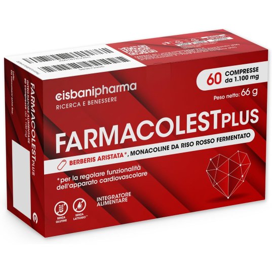 FarmaCOLEST PLUS - a base di Riso Rosso Fermentato, Monacolina K, Coenzima Q10 - 60 Compresse