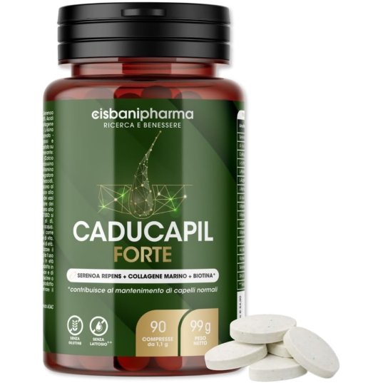 Caducapil Forte - integratore Ideale per Uomo e Donna - Per rinforzare e stimolare la crescita dei capelli, a base di Serenoa repens e Biotina - 90 compresse