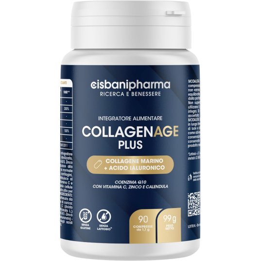 Collagenage Plus - Collagene con Acido Ialuronico e Coenzima Q10 - Integratore per Pelle e Cartilagini-  90 compresse
