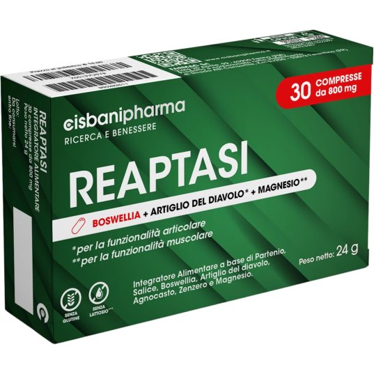 Reaptasi 30 compresse da 800mg - integratore Artiglio del diavolo, Partenio, Salice e Boswellia contro gli stati di tensione muscolare 