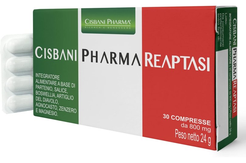 Reaptasi 30 compresse da 800mg - integratore Artiglio del diavolo, Partenio, Salice e Boswellia contro gli stati di tensione muscolare 