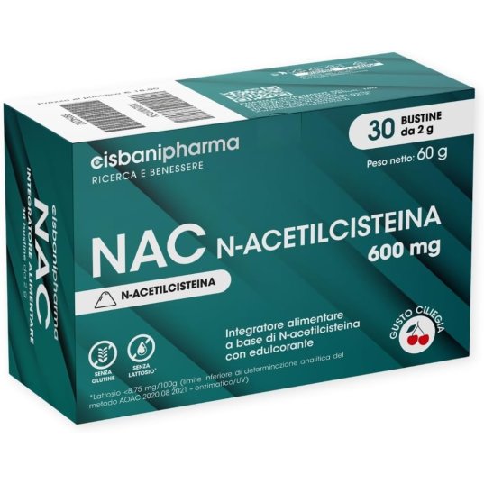 CISBANI PHARMA NAC 600 mg N-Acetilcisteina Integratore, 30 Bustine Solubili