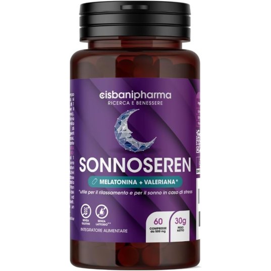 SonnoSeren Notte 60 compresse - integratore Melatonina pura 1mg, Biancospino, Passiflora, Valeriana e Melissa per rilassamento e Sonno