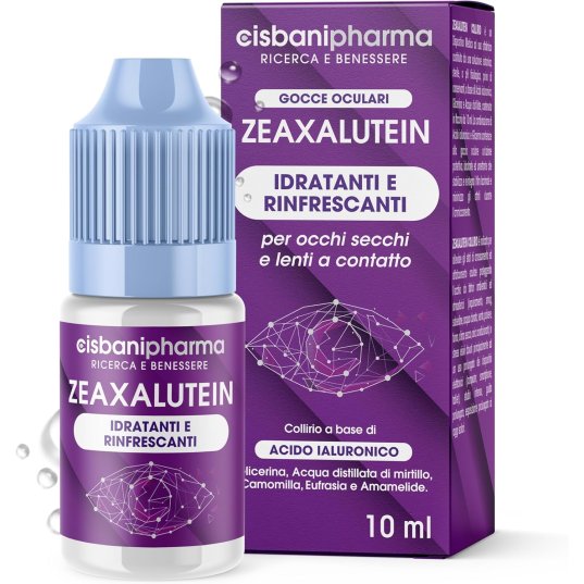 Zeaxalutein Collirio 10ml - gocce oculari con Acido Ialuronico, Camomilla, Eufrasia e Amamelide per arrossamento e secchezza occhi